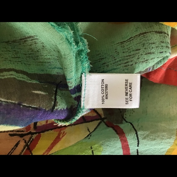 Cato long sleeve top very artistic detail size Large 💋green orange summe - Picture 6 of 7